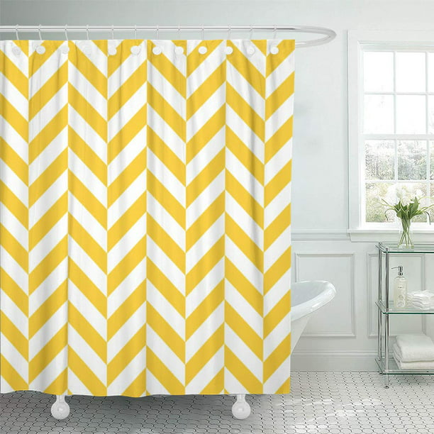 Yellow and Gray Chevron Zigzag Print Picture Wall Art Bathroom Bath Floss Flush+
